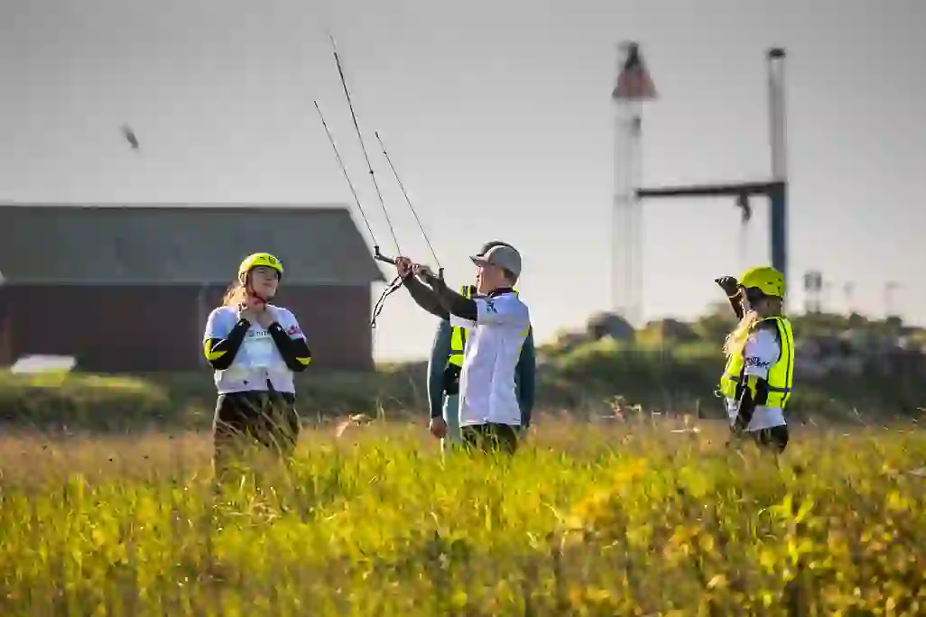 Begynder gruppe træner på land