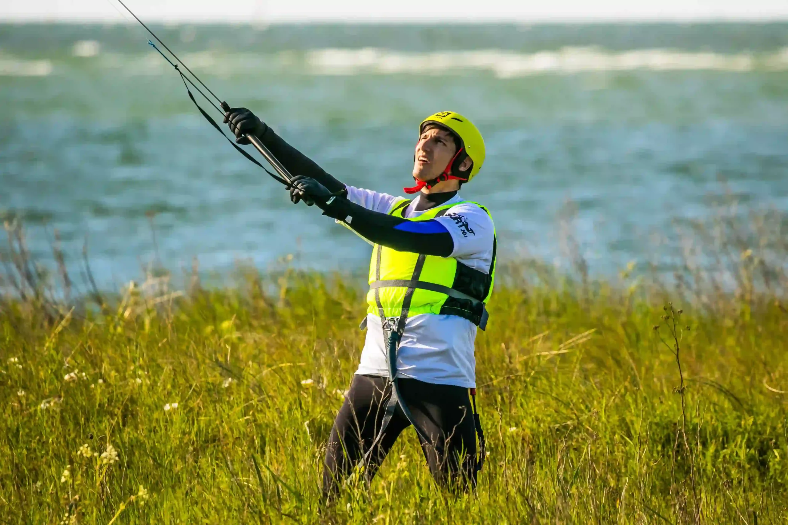 kite begynder på land